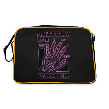 Anatomie eines Gamers Lustig - Retro Tasche - Schwarz/Gold - Hinten