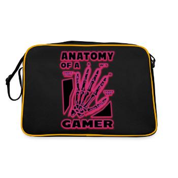 Anatomie eines Gamers Lustig - Retro Tasche - Schwarz/Gold - Hinten