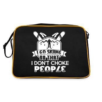Skiing I Go Skiing So I Don't Choke People - Retro Bag - black/gold - Back