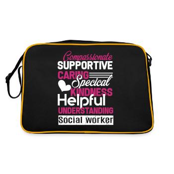 Social Worker Social Worker Kindness Caring - Retro Bag - black/gold - Back