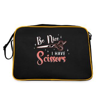 Cosmétologie Soyez gentil j’ai des ciseaux Coiffure - Sac Retro - noir/or - Dos