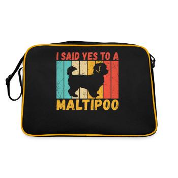 Maltipoo Gifts - Retro Tasche - Schwarz/Gold - Hinten