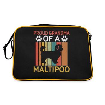 Maltipoo Gifts - Retro Tasche - Schwarz/Gold - Hinten