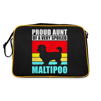 Maltipoo Gifts - Retro Tasche - Schwarz/Gold - Hinten