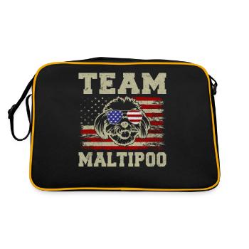 Maltipoo Gifts - Retro Tasche - Schwarz/Gold - Hinten