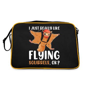 Flying Squirrel Lover - Retro Bag - black/gold - Back
