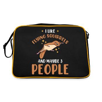 Flying Squirrel Lover - Retro Bag - black/gold - Back