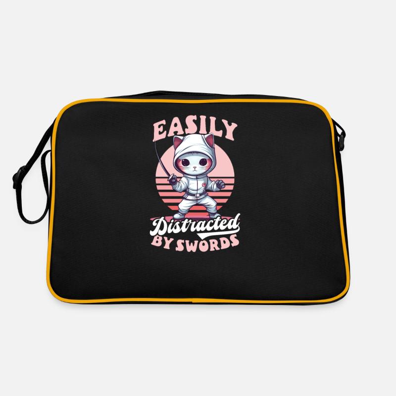 Fechten lässt sich leicht von Schwertern ablenken Retro Tasche