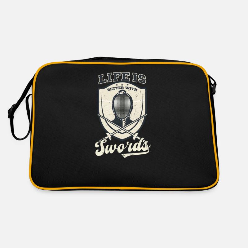 Mit Schwertern besser fechten Retro Tasche