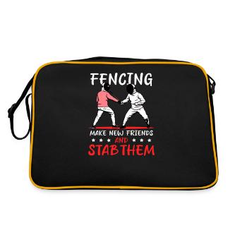 Fencing New Friends And Stab Them - Retro Bag - black/gold - Back