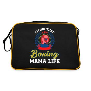 La vie de la maman boxeuse vit maman fière - Sac Retro - noir/or - Dos