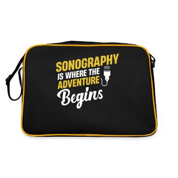 Sonograph Humor Sonography is the place where - Retro Bag - black/gold - Back