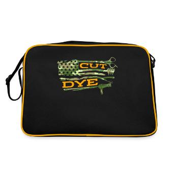 Coiffeur Cut Dye Coiffeur Coiffeur Salon - Sac Retro - noir/or - Dos