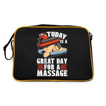 Massage Therapist Today Is A Great Day Reflexology - Retro Tasche - Schwarz/Gold - Hinten