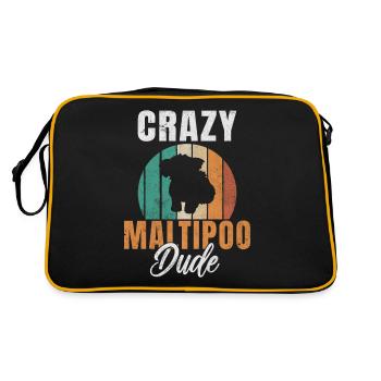 Maltipoo Gifts - Retro Tasche - Schwarz/Gold - Hinten