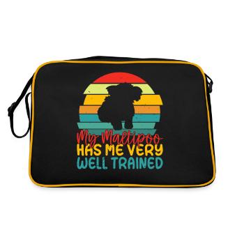 Maltipoo Gifts - Retro Tasche - Schwarz/Gold - Hinten