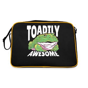 Frog Lover Toadily Awesome Amphibian Frog - Retro Bag - black/gold - Back