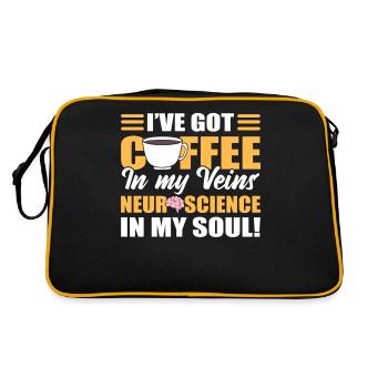 Coffee In My Veins & Neuroscience In My Soul! - Retro Bag - black/gold - Back