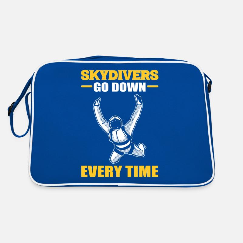Skydivers Go Down Every Time Skydiving Parachuting Retro Bag