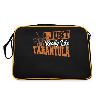 Taranteln Spinne Ich mag Taranteln einfach - Retro Tasche - Schwarz/Gold - Hinten