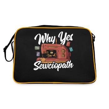 Quilting Why Yes I'm A Sewciopath Sewing Sewer - Retro Bag - black/gold - Back