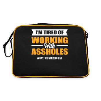 J’en ai marre de parler à un gastro-entérologue A** - Sac Retro - noir/or - Dos