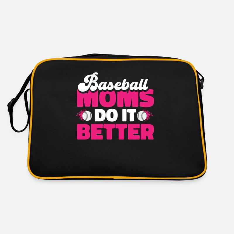 Baseball Mutter Baseball Mama - Retro Tasche - Schwarz/Gold