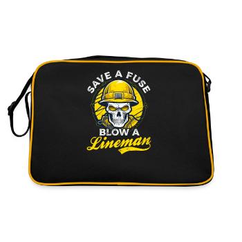 Lineman Pole Save A Fuse Blow A Lineman - Retro Bag - black/gold - Back