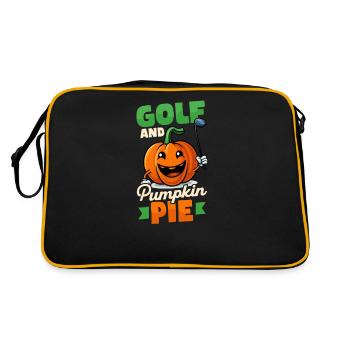 Thanksgiving Golf Golf And Pumpkin Pie - Retro Bag - black/gold - Back