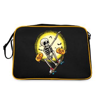 Halloween Skateboarding Skeleton Skateboarder - Retro Bag - black/gold - Back