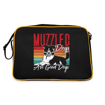 Service Dog Trainer Muzzled Dogs Are Dog Handler - Retro Bag - black/gold - Back