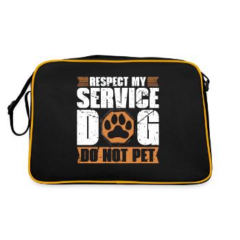 Chien d’assistance Respectez mon service Thérapie Amoureux des chiens - Sac Retro - noir/or - Dos