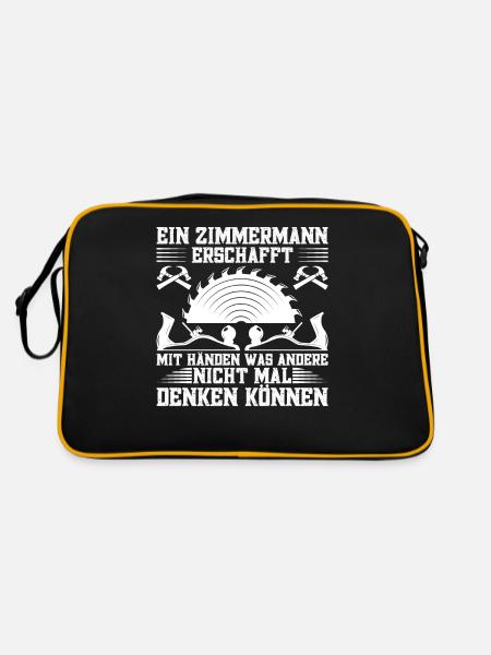Zimmermann Geselle Zimmerei Zimmermannbleistift - Retro Tasche - Schwarz/Gold - Hinten