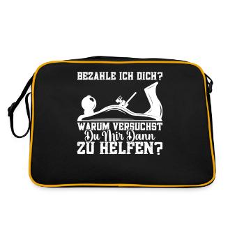 Zimmermann Meister Zimmerer Zimmermänner - Retro Tasche - Schwarz/Gold - Hinten