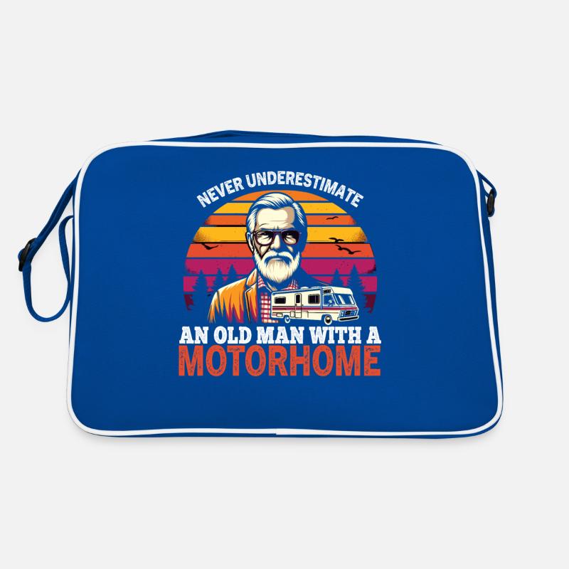 Never underestimate an old man with a motorhome Retro Tasche