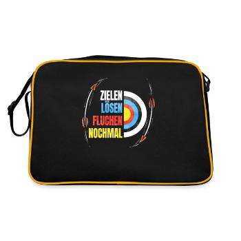 Bogenschießen Lustiges Geschenk für Bogenschütze - Retro Tasche - Schwarz/Gold - Hinten
