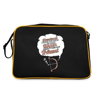 Lustiges Bogenschießen Geschenk für Bogenschütze - Retro Tasche - Schwarz/Gold - Hinten