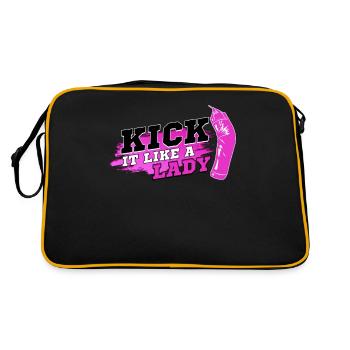 Kick It Like A Lady Kickboxing Muay Thai Boxer - Sac Retro - noir/or - Dos