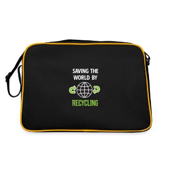 Sauver la planète en recyclant Funny - Sac Retro - noir/or - Dos