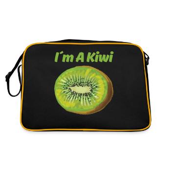 Granatapfel Essen Weihnachten - Retro Tasche - Schwarz/Gold - Hinten