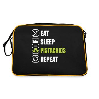 Granatapfel Essen Weihnachten - Retro Tasche - Schwarz/Gold - Hinten