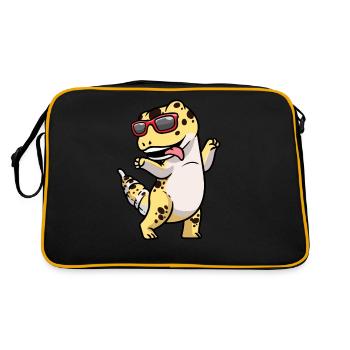 Leopard Gecko Pakistani Fattail Gecko - Retro Bag - black/gold - Back
