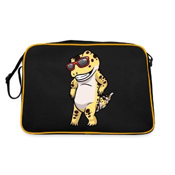Leopard Gecko Pakistani Fattail Gecko - Retro Bag - black/gold - Back
