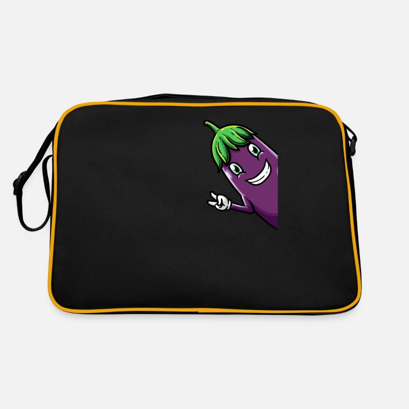 Eggplant Side Fruit Vegetables Vegetarian Retro Bag