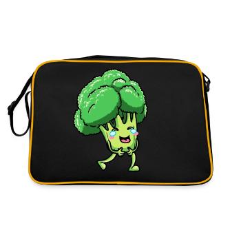 Brocoli Laughing Emoticon Légumes végétaliens - Sac Retro - noir/or - Dos