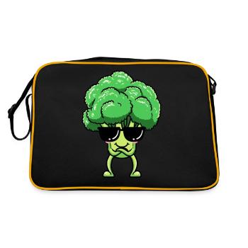 Brocoli Emoticon Végétalien Légume Végétarien - Sac Retro - noir/or - Dos