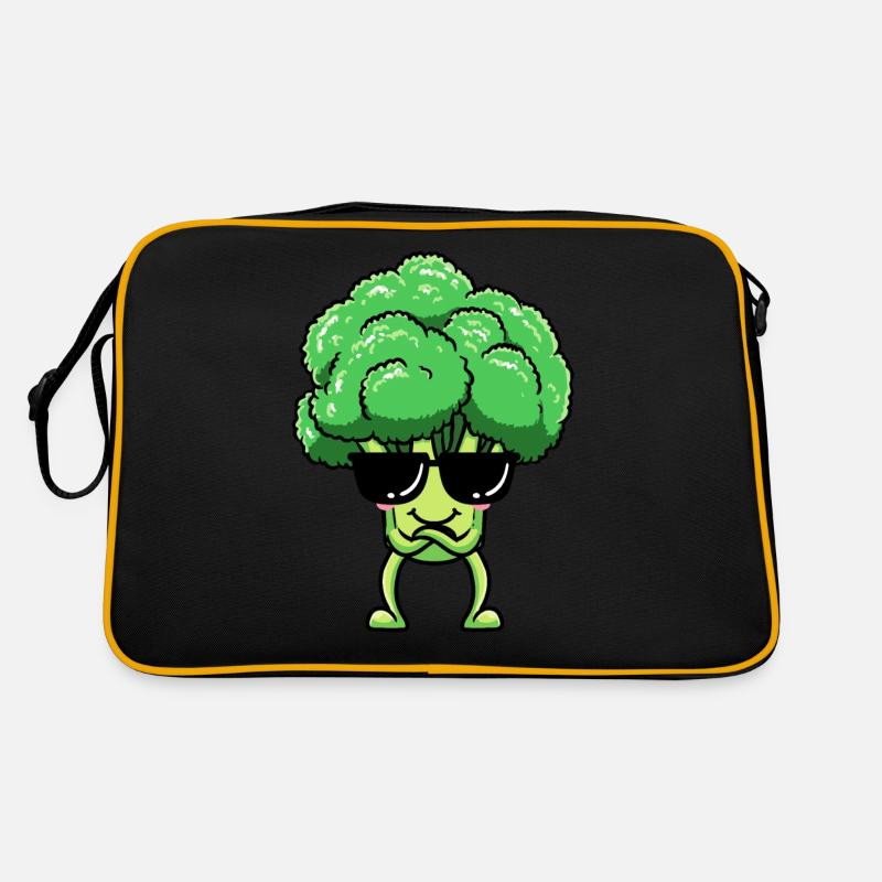 Broccoli Emoticon Vegan Vegetable Vegetarian Retro Bag