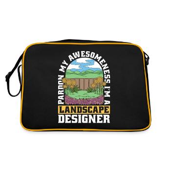 Landscaper Pardon My Awesomeness I'm A Lawn Mower - Retro Tasche - Schwarz/Gold - Hinten