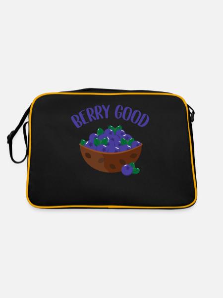 Blauberren Blauberre Geschenk - Retro Tasche - Schwarz/Gold - Hinten