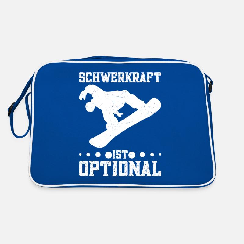Snowboarden Skipiste Snowboarding Snowboardfahrer Retro Tasche